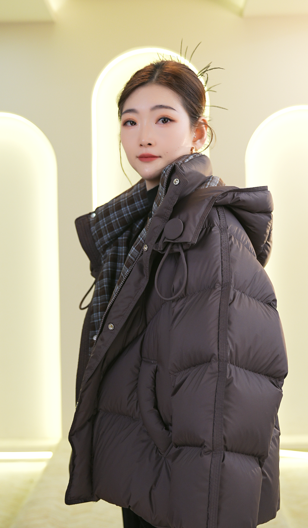 2025极寒系列新款拼格鸭绒服女款-Y80