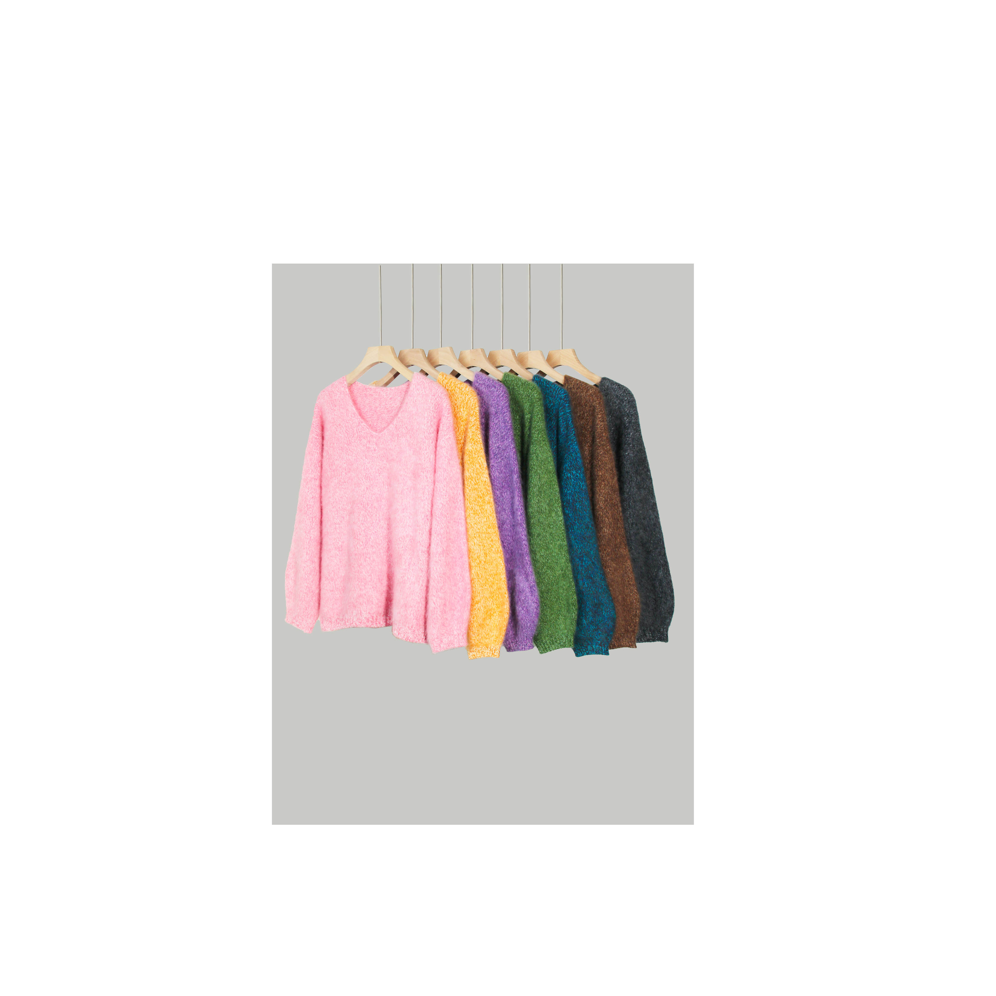 【收藏品】山羊绒+绵羊毛  修饰脖颈线条V领休闲羊毛衫98-M1022
