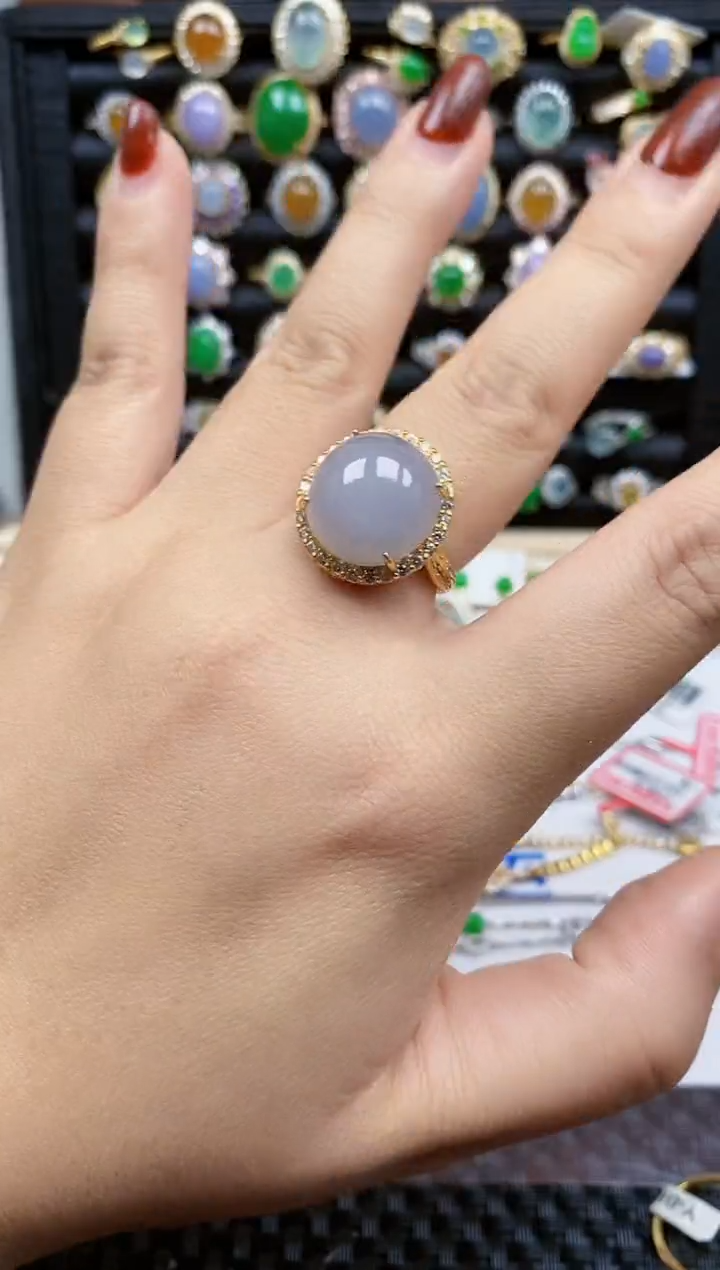 银S925镶嵌戒指翡翠318