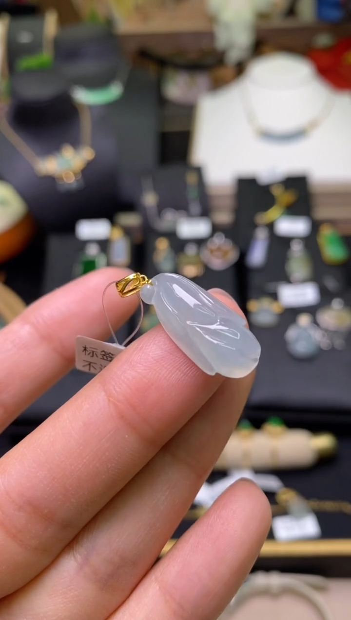 【闪购商品】翡翠颈饰18K金镶嵌净货18064