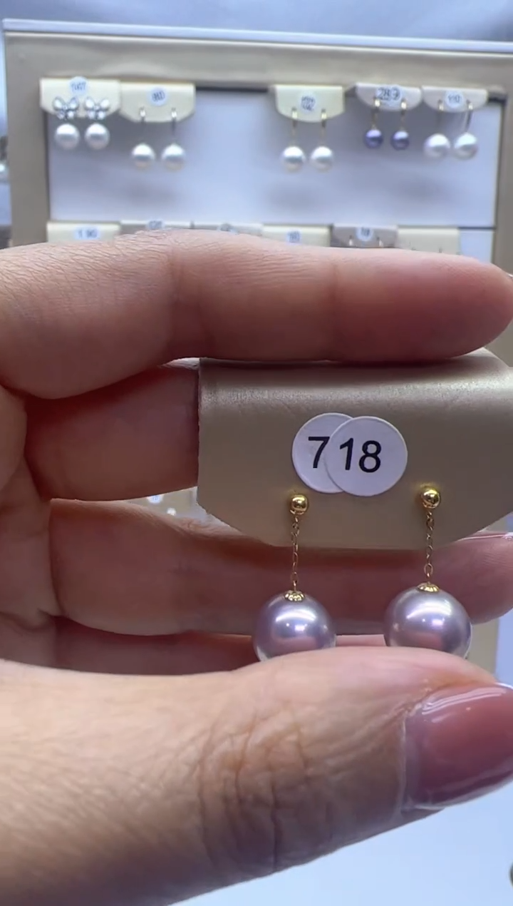【闪购商品】淡水珍珠耳饰18K金镶嵌718