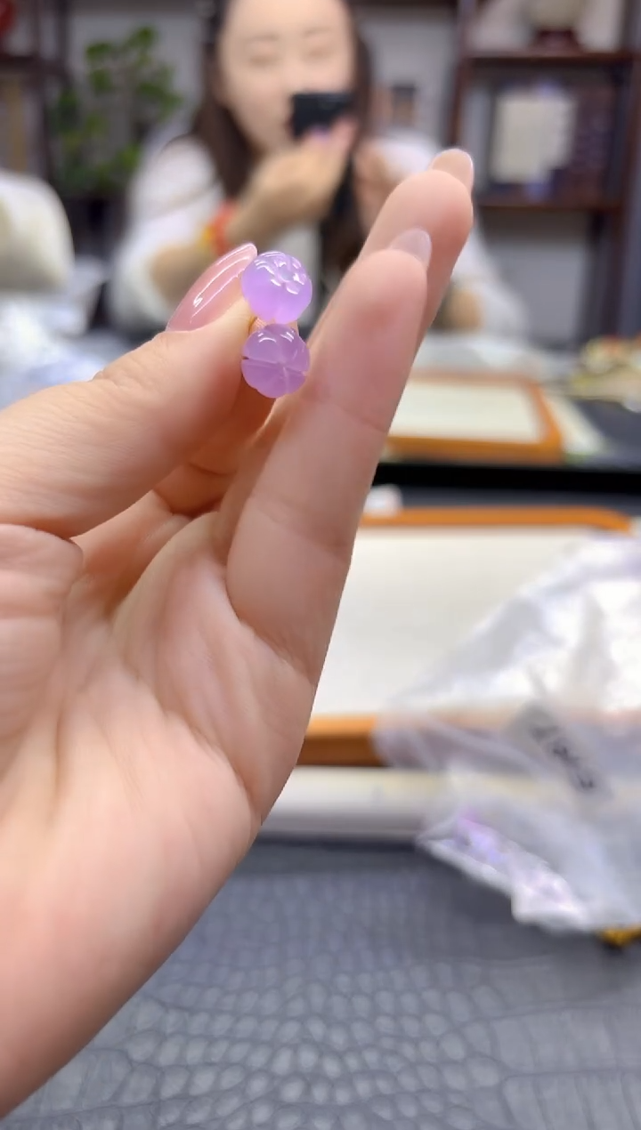 14K金镶嵌翡翠耳饰DIY款E787