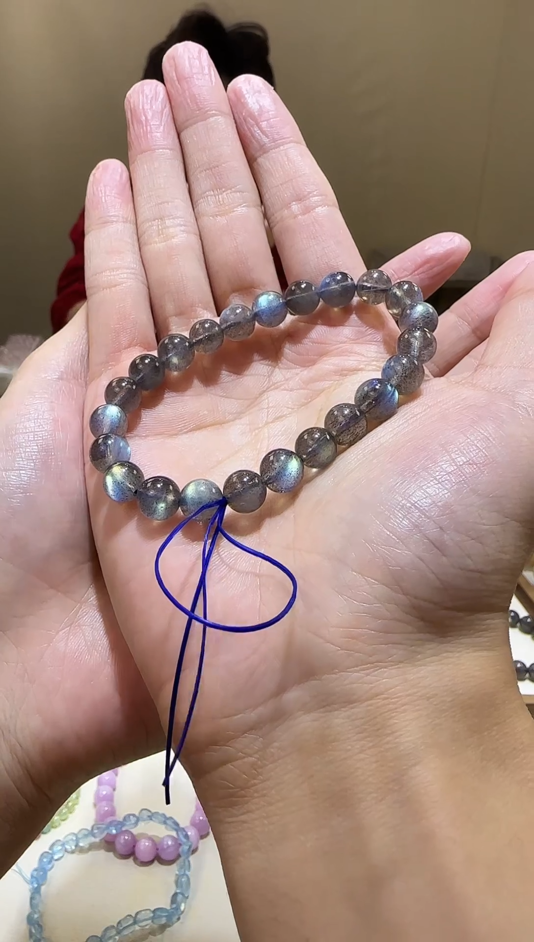 【闪购商品】拉长石手链未镶嵌黑体灰月光8