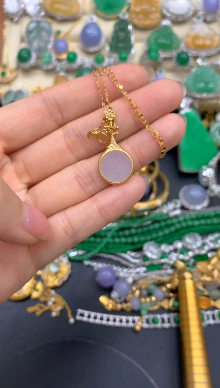 【闪购商品】翡翠颈饰18K金镶嵌365-中国好珍宝