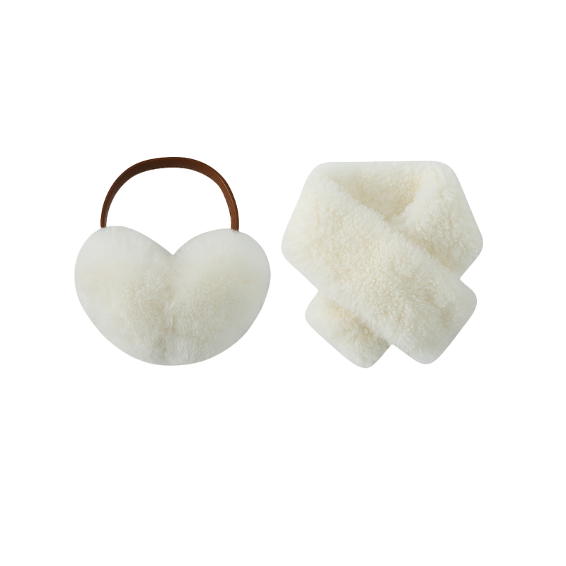 时尚山羊绒耳罩围巾套装