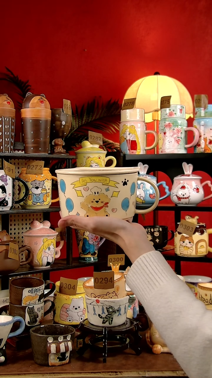 碗瓷DIY景德镇创意手工陶瓷卡通风厨师狗狗泡面碗