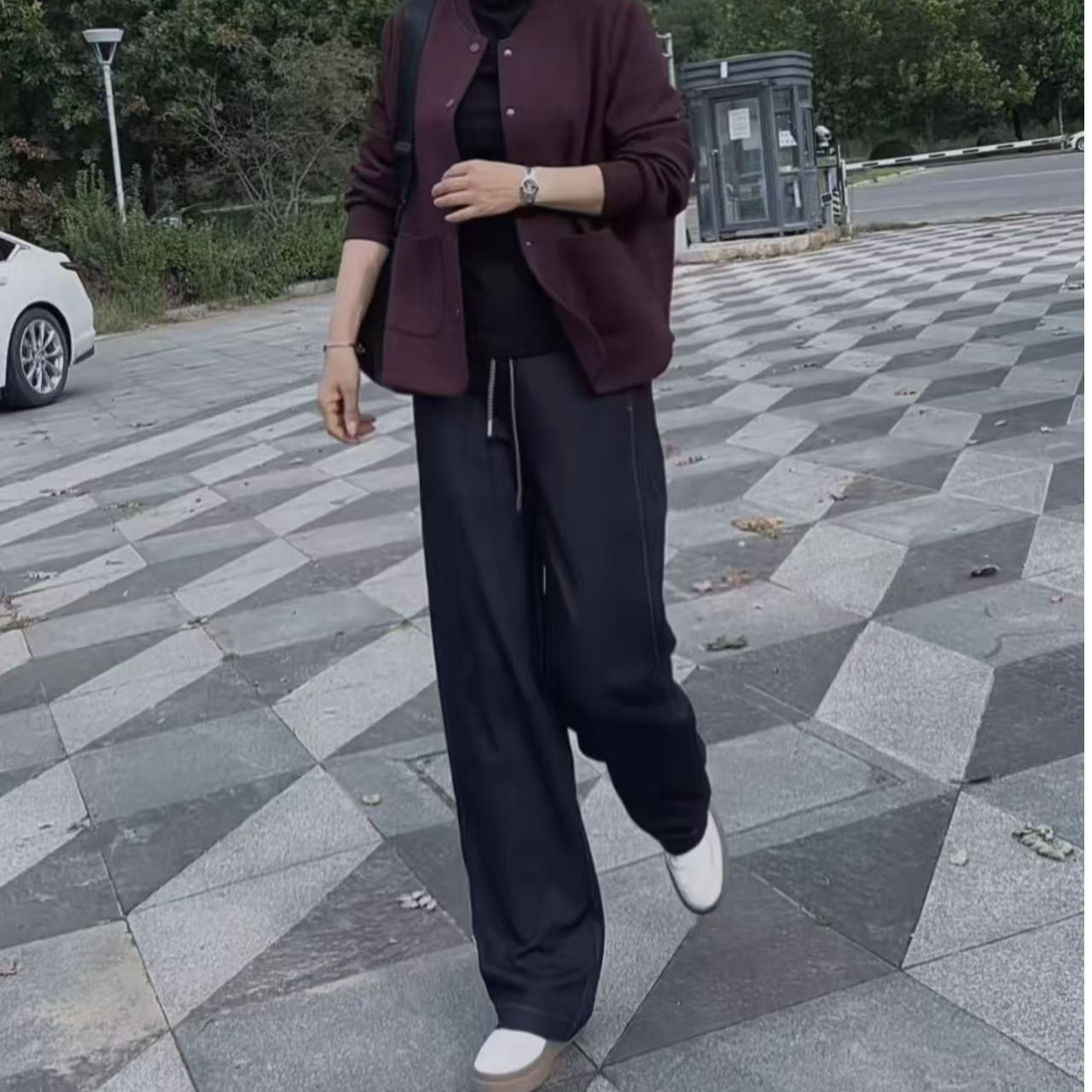 [迷姿服饰】新款 秋冬休闲弯刀裤 复古蓝 简约时尚 洋气百搭 女裤