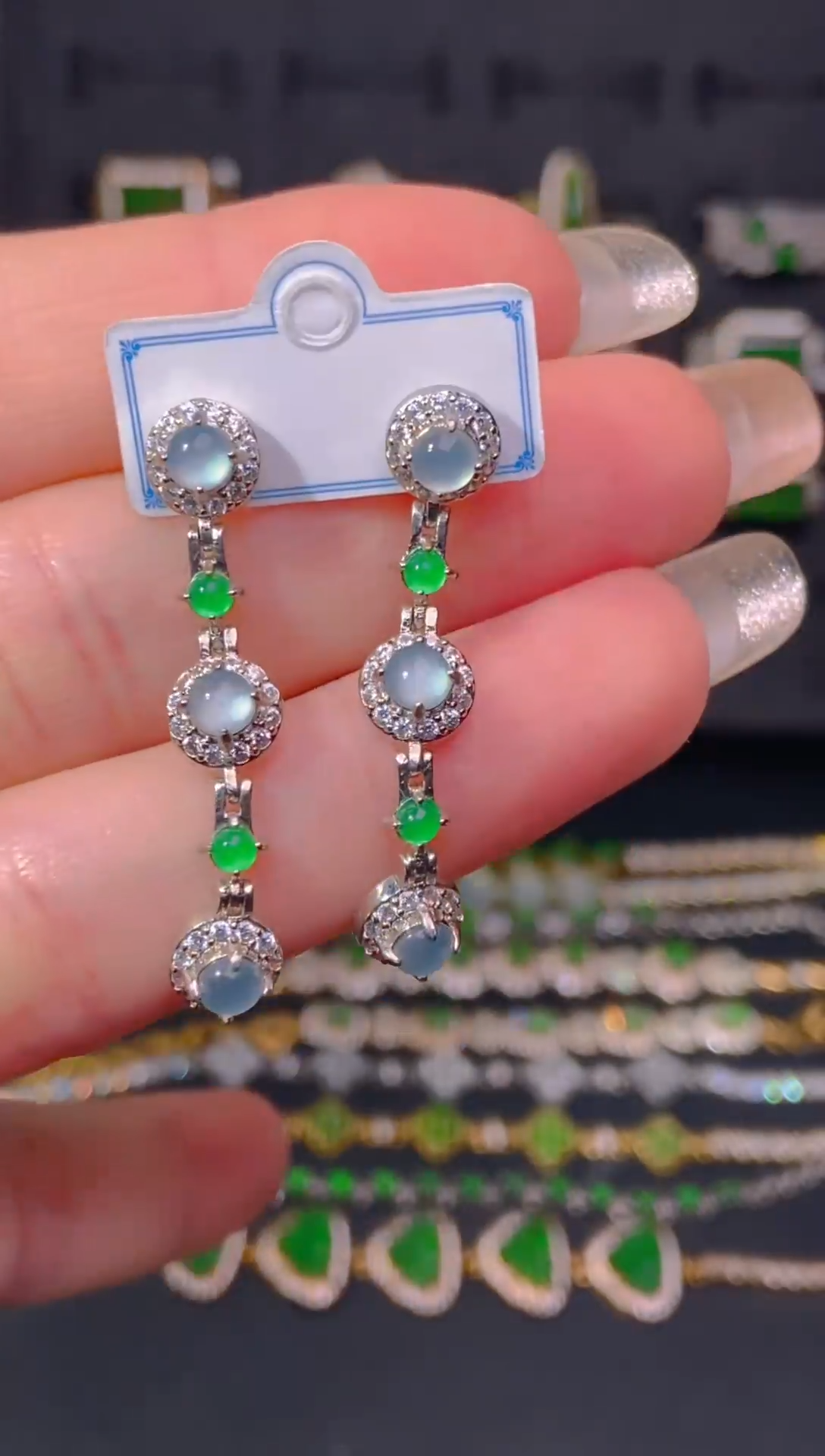 【闪购商品】翡翠耳饰未镶嵌天然翡翠A货53