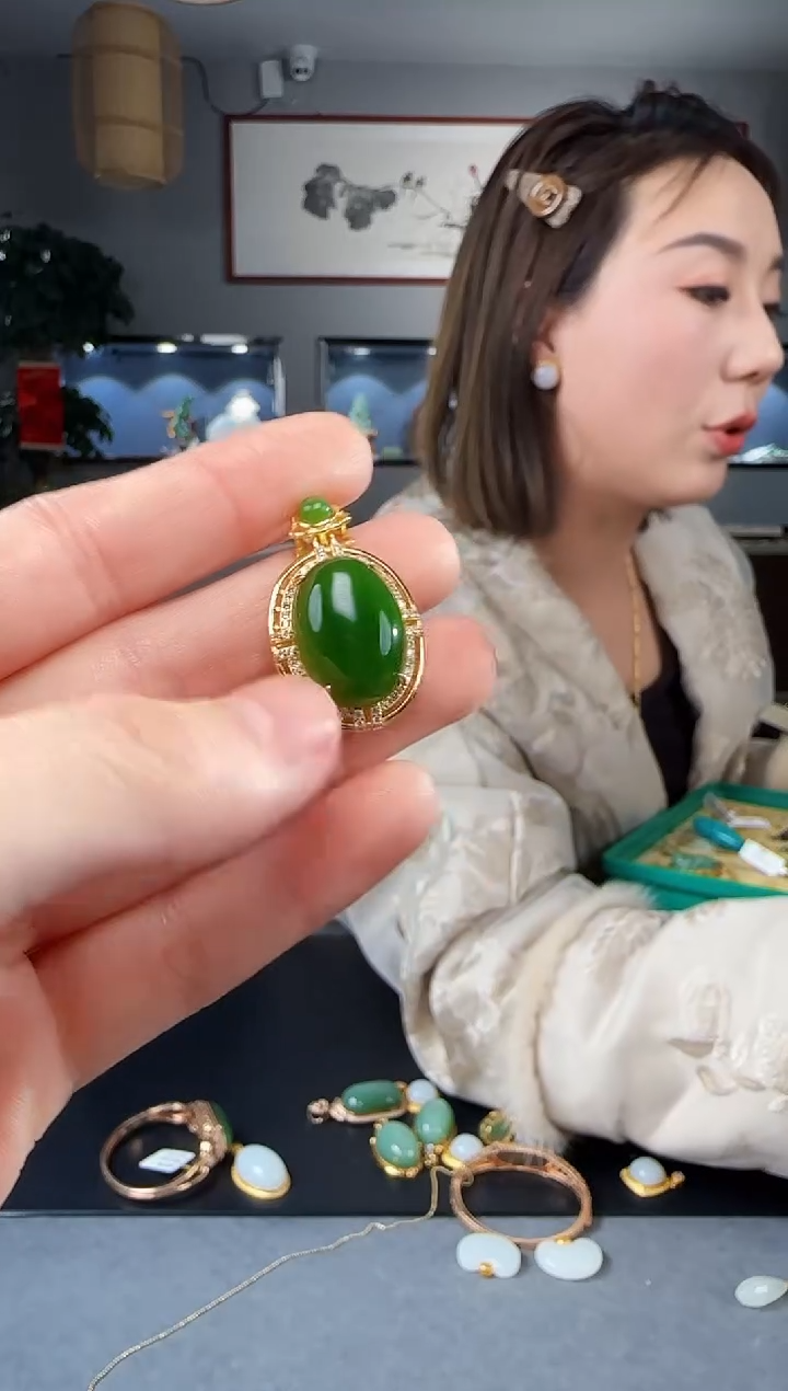 【闪购商品】和田玉吊坠(不含链)银S925镶嵌1