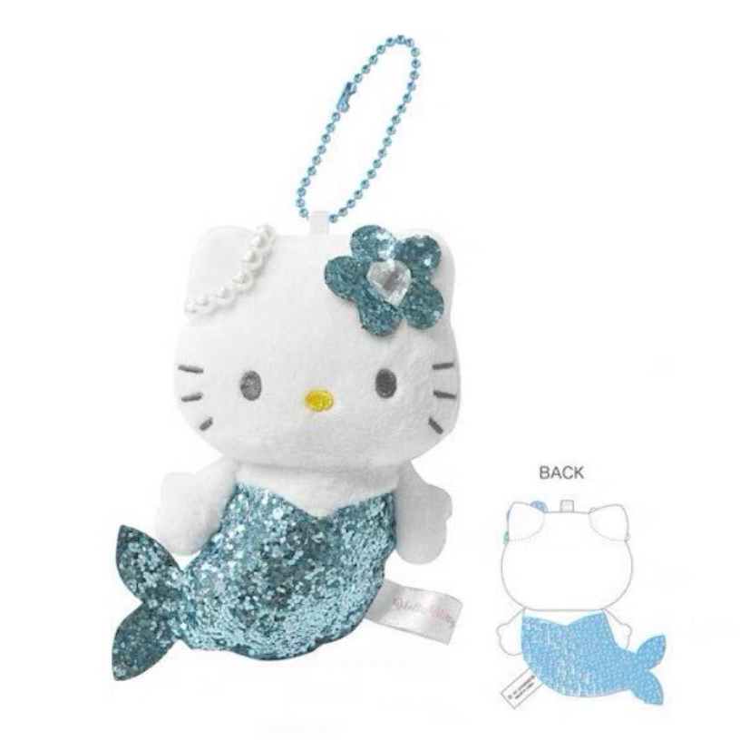 【大阪限定】Hello Kitty 美人鱼 蓝色亮片kitty钥匙扣玩偶