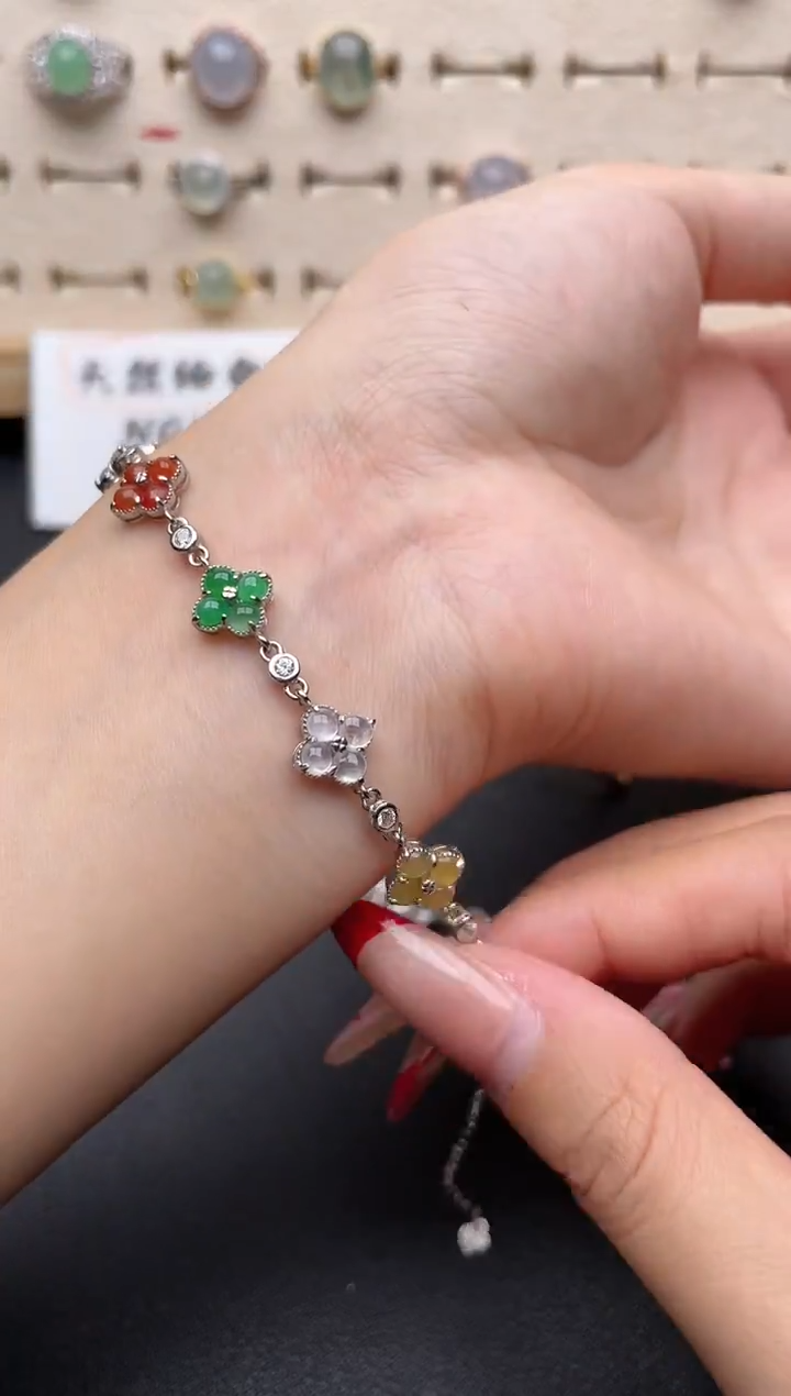 【闪购商品】翡翠戒指银S925镶嵌一物一证一礼盒