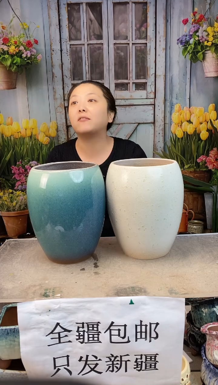 006白蓝蛋形两个装 口14高20