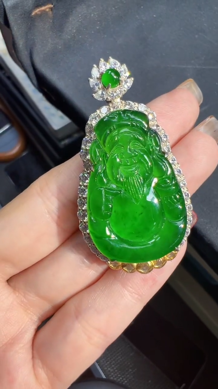 【闪购商品】定制翡翠未镶嵌财神商品多样性发货1