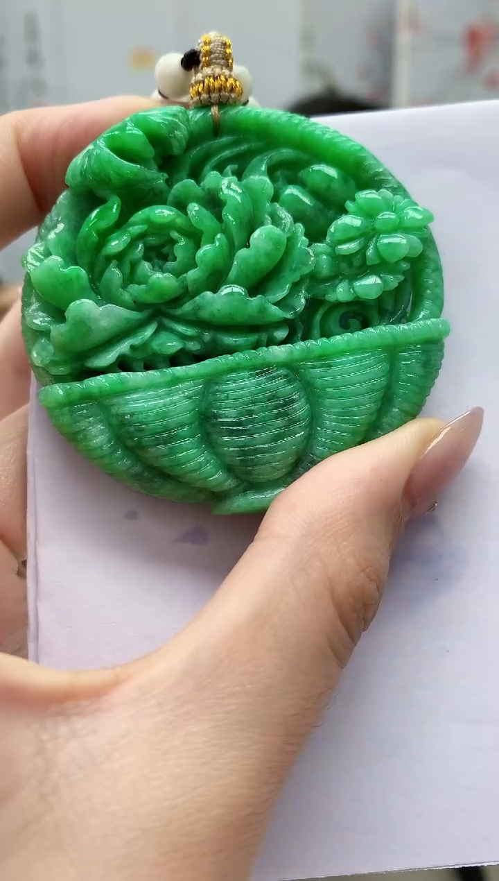 【闪购商品】定制翡翠未镶嵌5060jw-毛货挂件376赠珠链