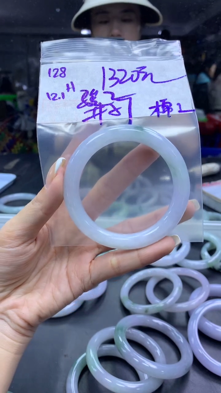 未镶嵌定制翡翠骏***窗128手镯57棉丝+1320元+拍一发一