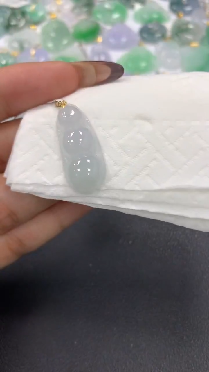 颈饰18K金镶嵌翡翠a货假一赔三支持复检百元上9元证书费自理