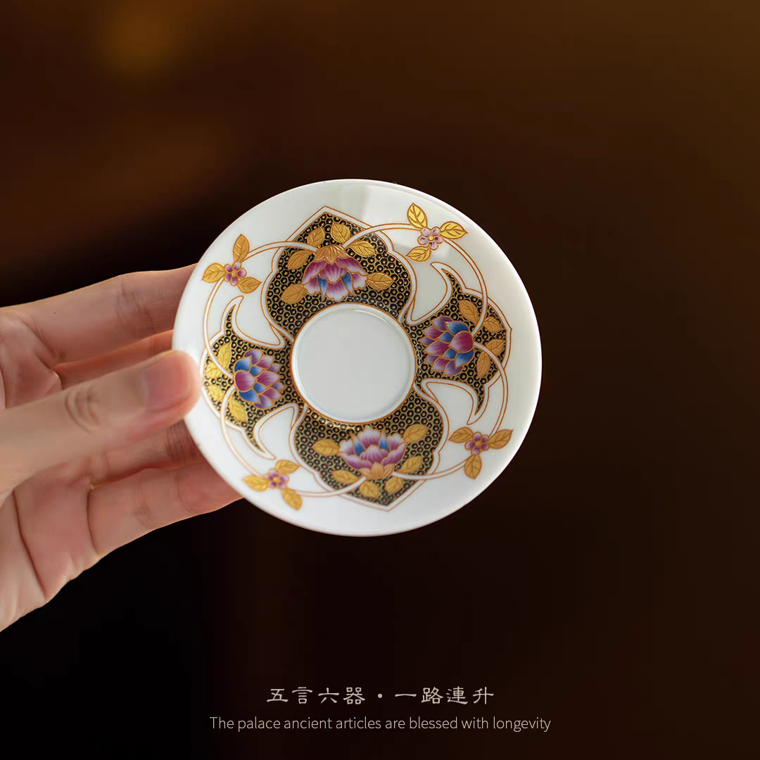 五颜六器 一路连升-静雅杯垫茶杯垫杯碟多用精致茶周边