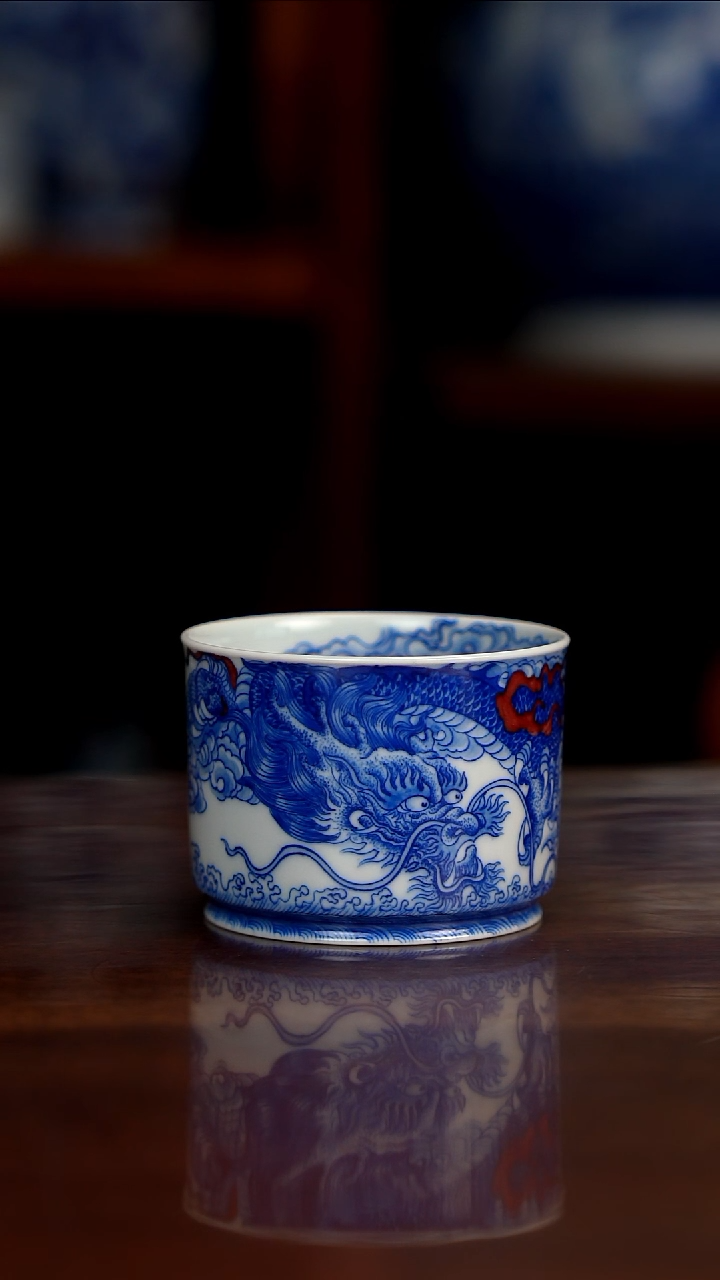 自成堂柴窑青花釉里红