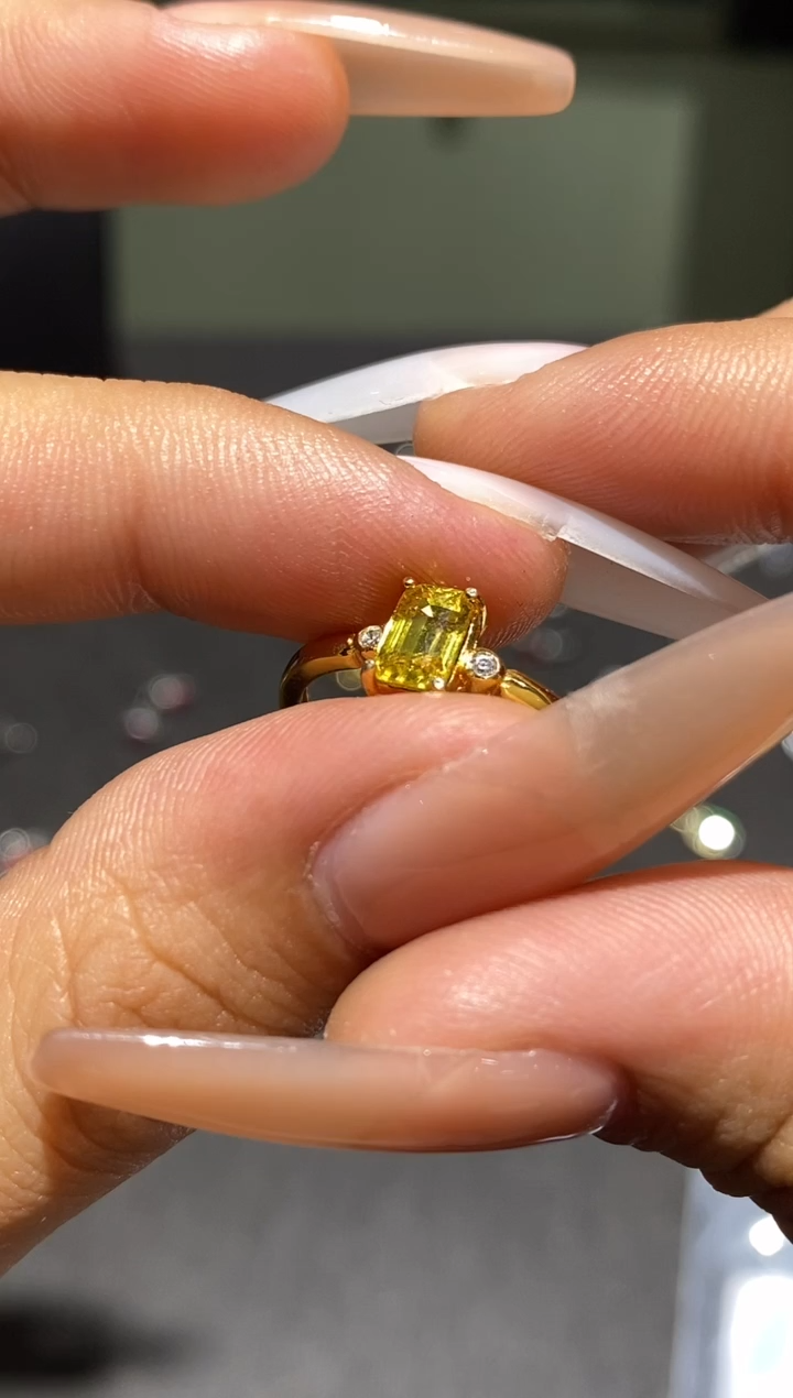 戒指蓝宝石银S925镶嵌戒指