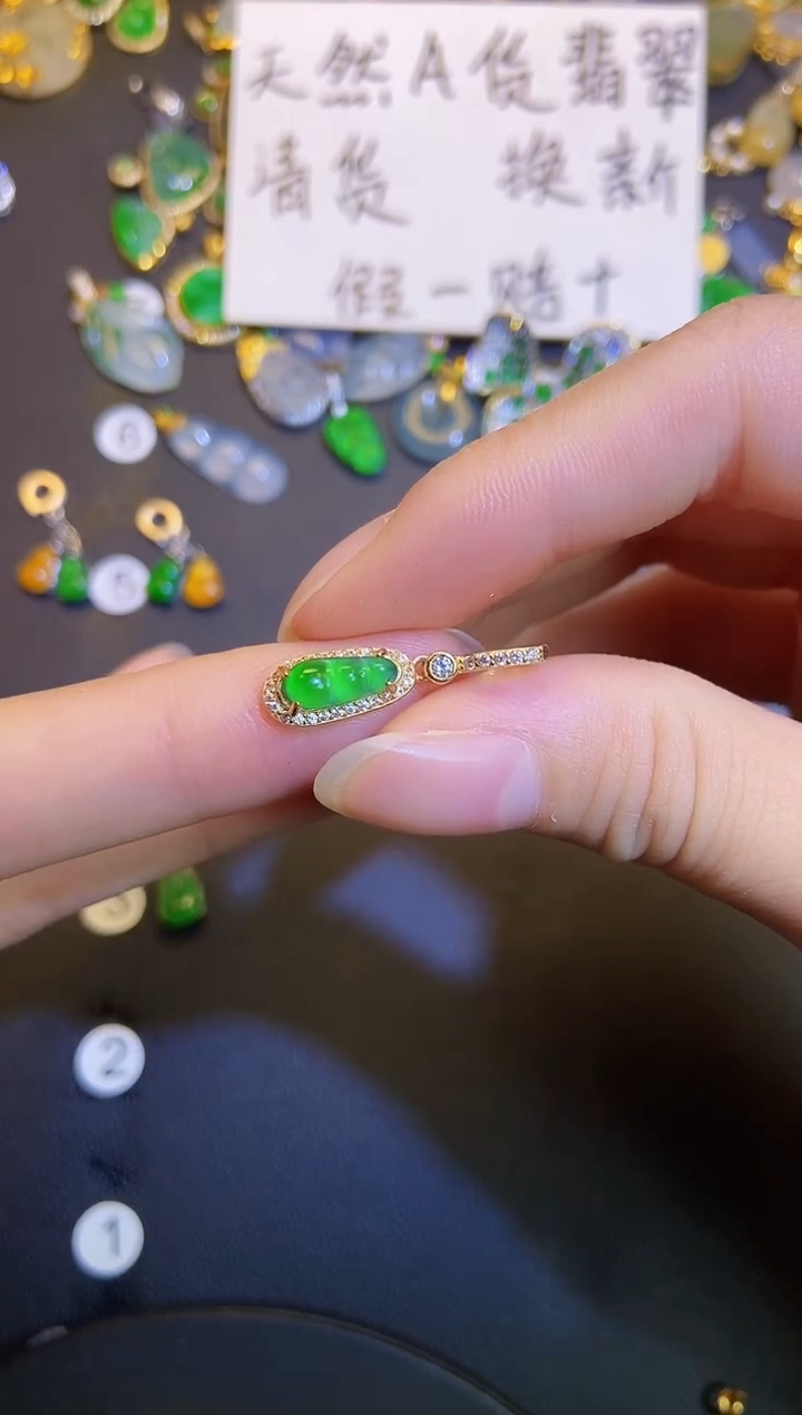 吊坠(不含链)银S925镶嵌翡翠1