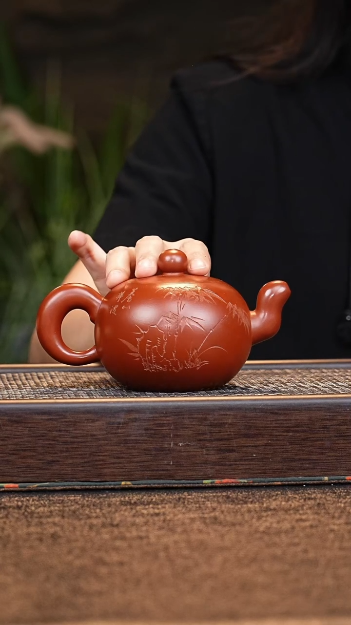 茶壶紫砂小鱼PHD南山红 一粒珠 320cc