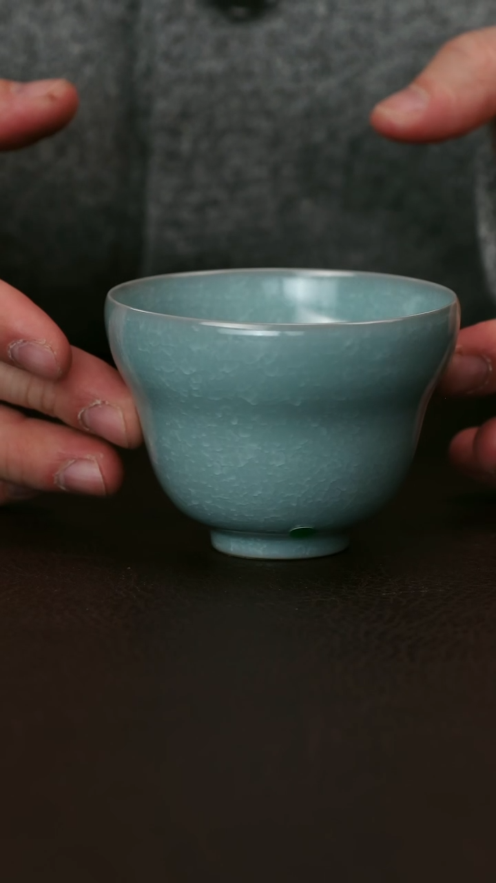 其他冰花鱼鳞片微瑕葫芦杯29无底款