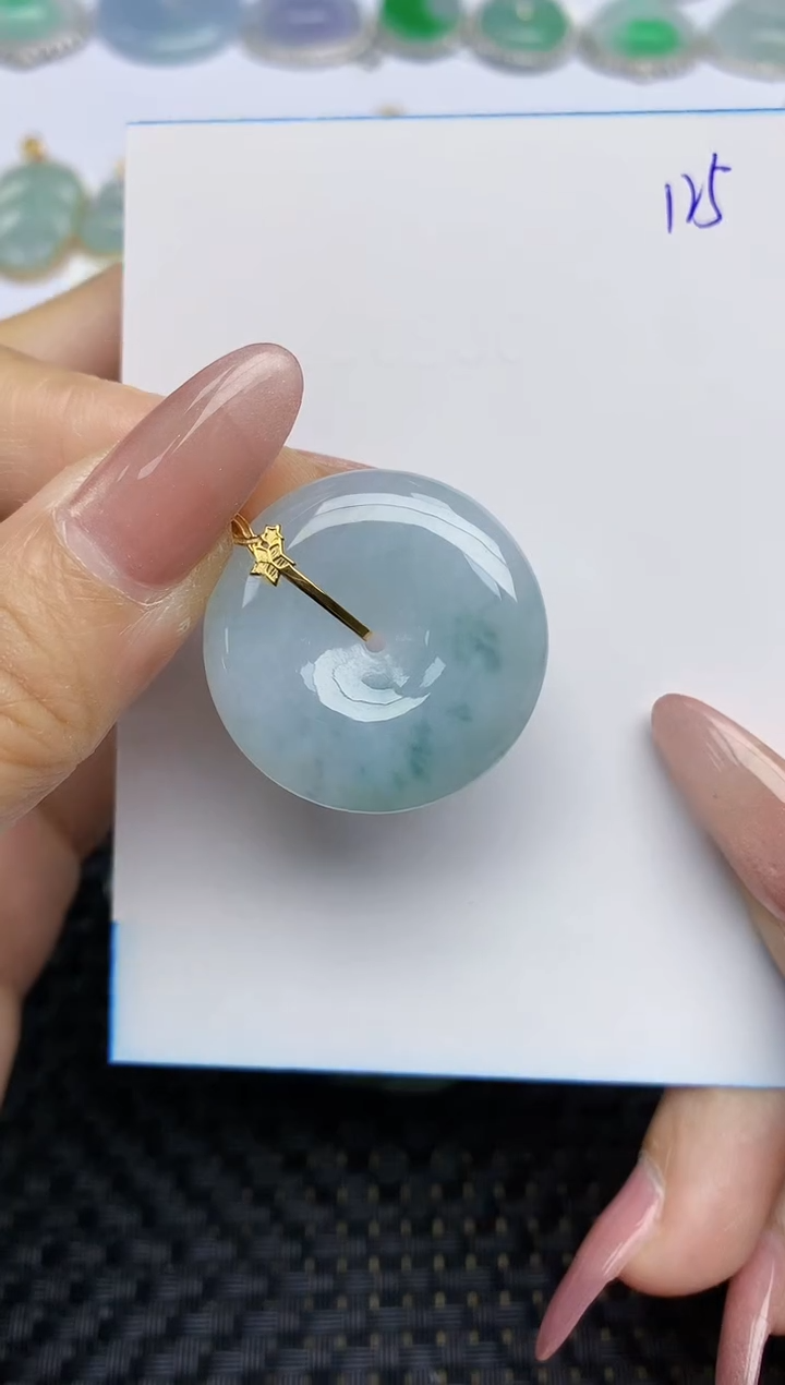 【闪购商品】翡翠颈饰18K金镶嵌天然A货翡翠 1025