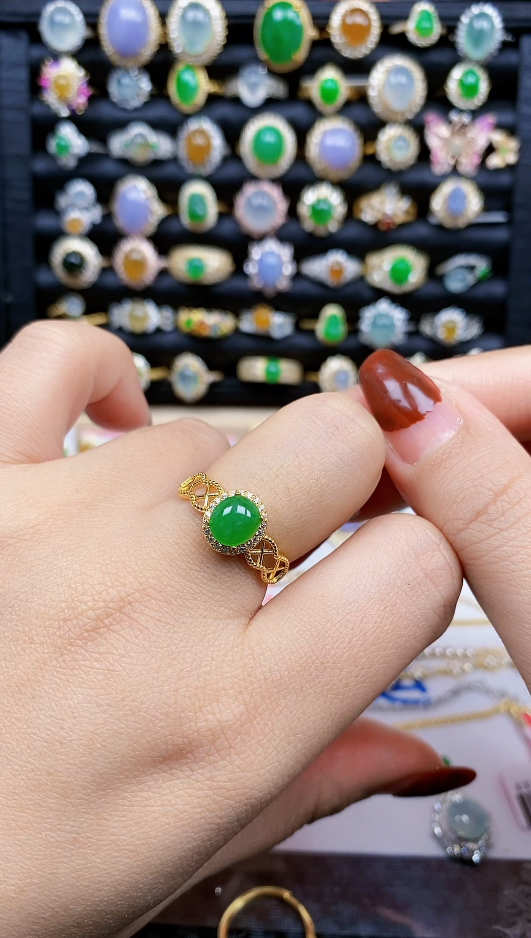 银S925镶嵌戒指翡翠328