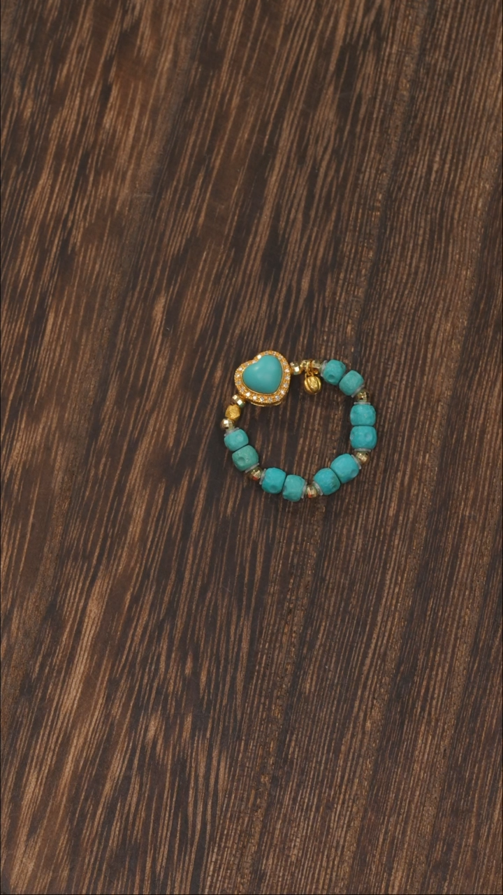 【闪购商品】绿松石戒指18K金镶嵌1