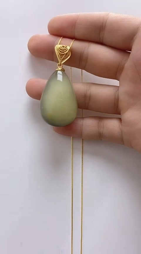 【闪购商品】琥珀裸石银S925镶嵌琥珀吊坠