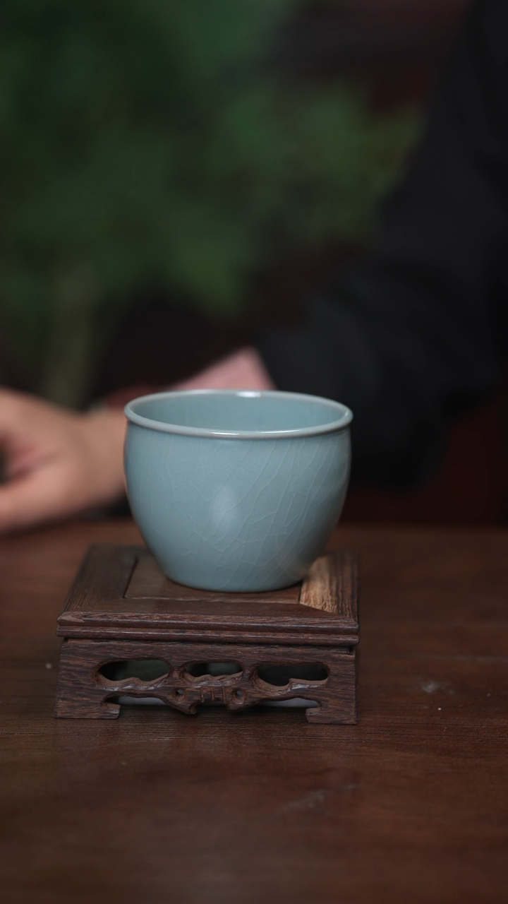 【闪购商品】清凉寺原产地仿古釉手工汝瓷大缸杯