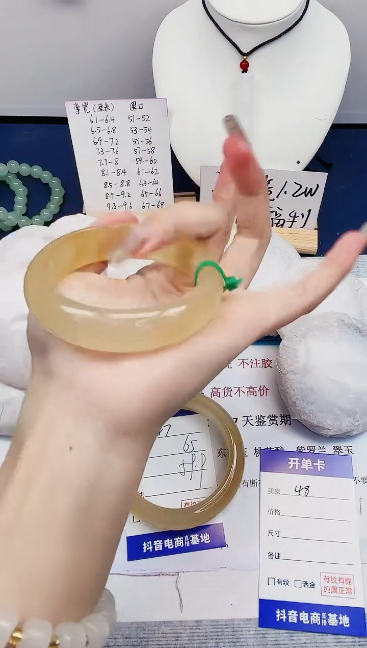 【闪购商品】石英质玉手镯未镶嵌48-财气镯-圈口57