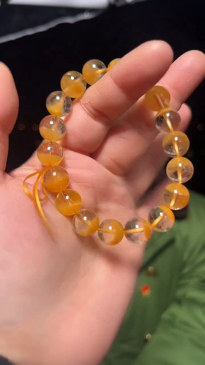 【闪购商品】水晶手链未镶嵌天然黄兔毛手串多样性发一11mm