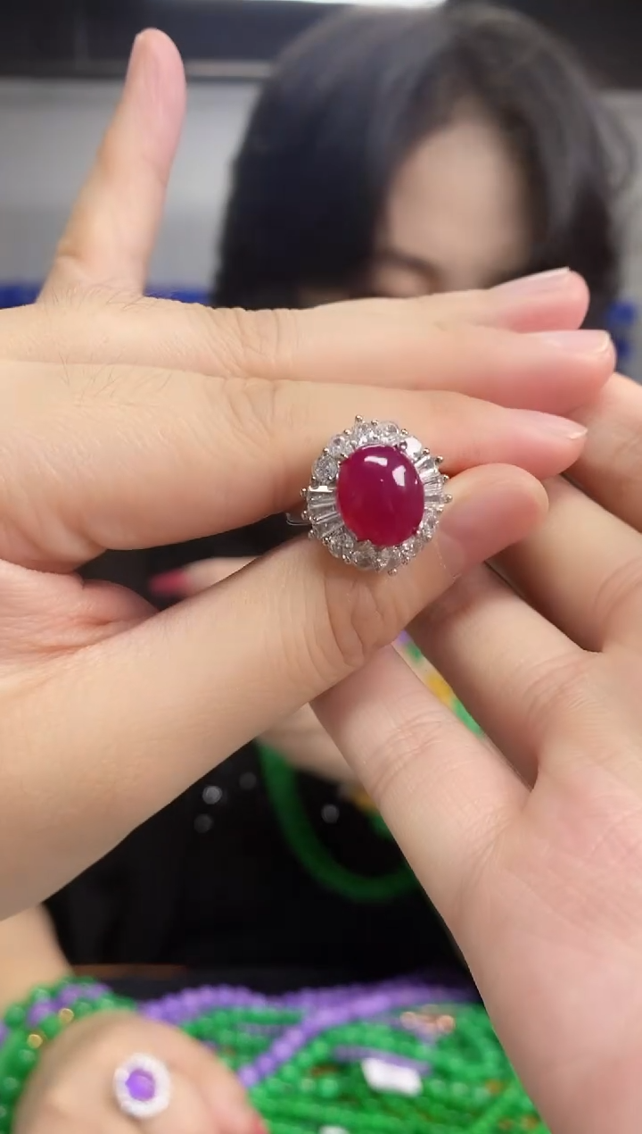 戒指未镶嵌红宝石闪购链接 多样性发其一颜色微差