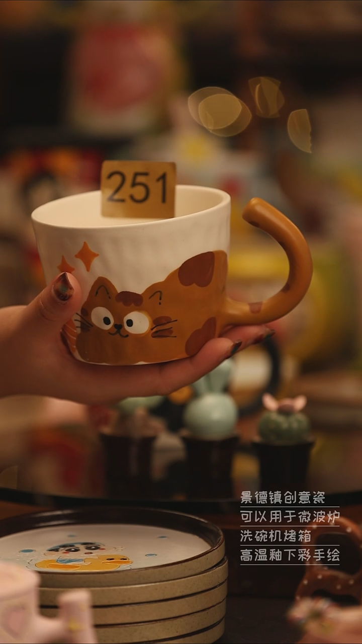 陶瓷景德镇可爱陶瓷釉下彩绘设计师款