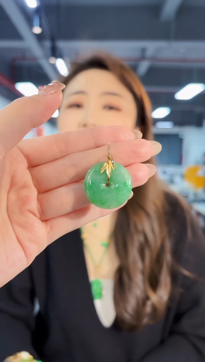 【闪购商品】翡翠颈饰18K金镶嵌缅料A货/支持复检/一件