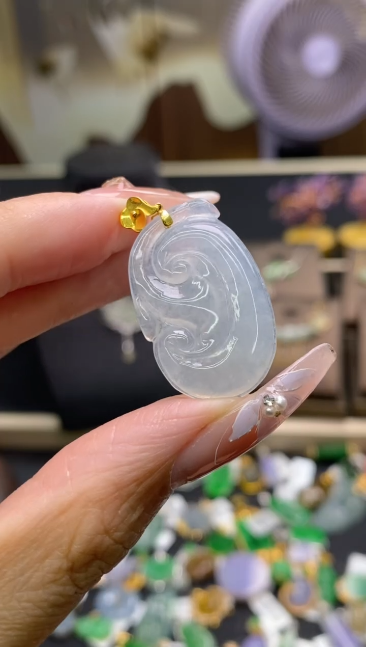 【闪购商品】翡翠颈饰18K金镶嵌净货18495