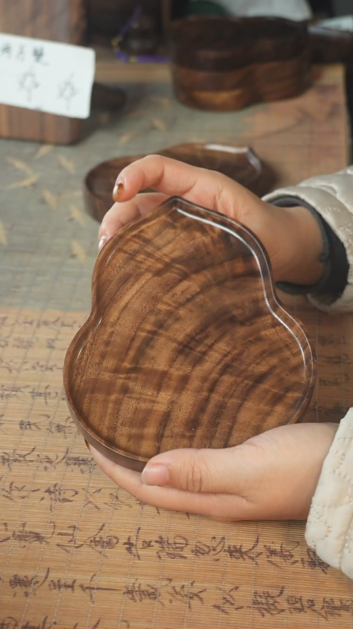 北美黑胡桃木茶盘619有磕伤