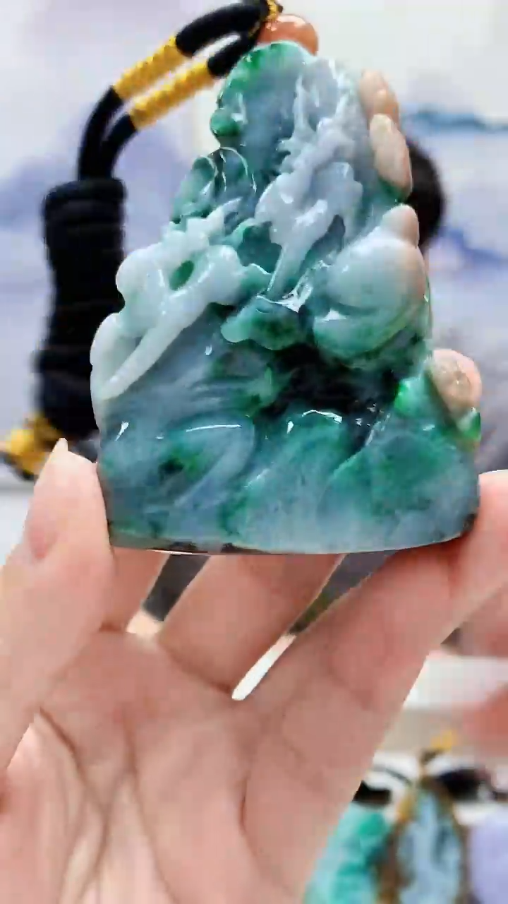 未镶嵌定制翡翠5060lr-毛货挂件14