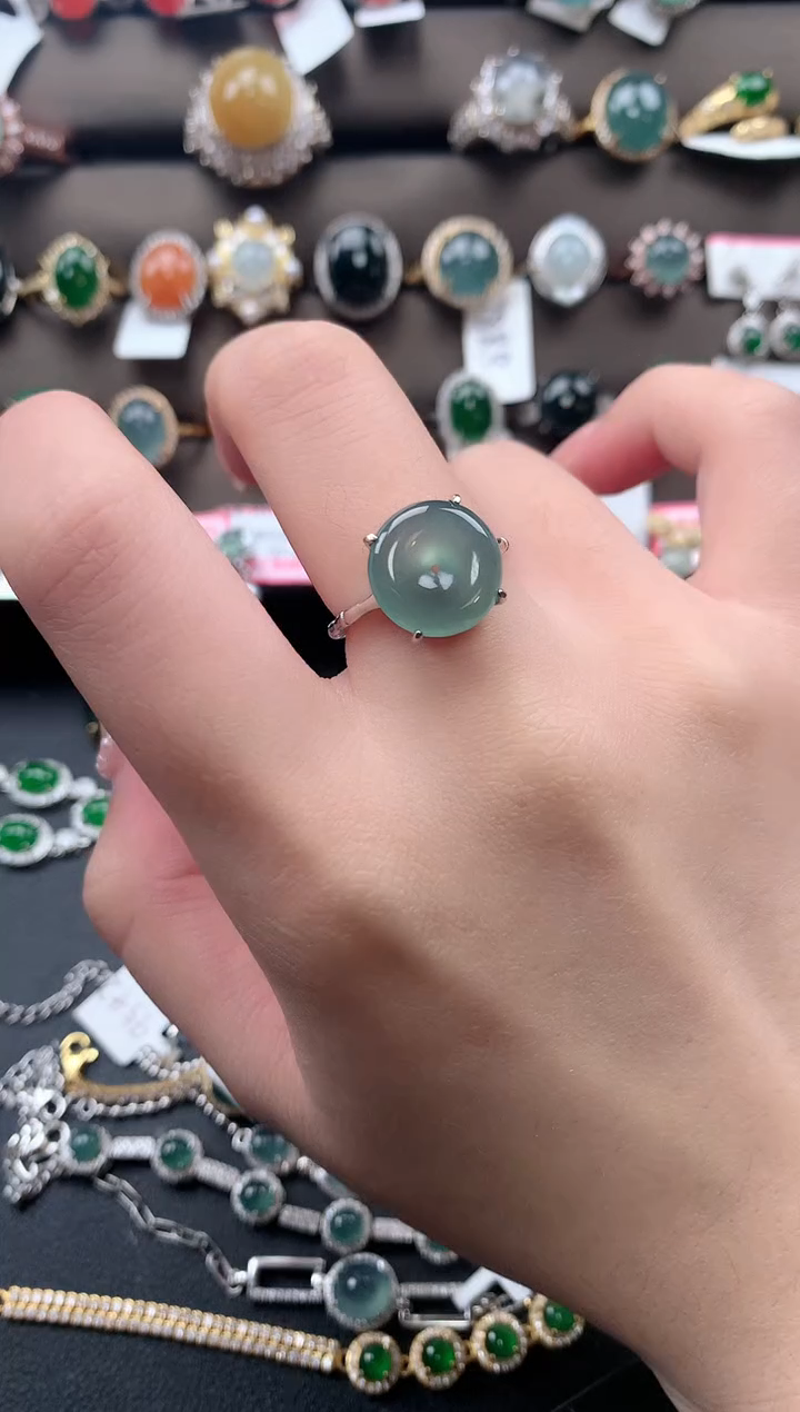 【闪购商品】翡翠戒指银S925镶嵌542141