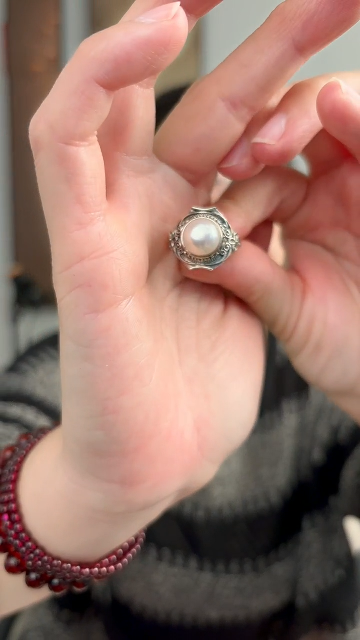 无925银纯银戒指珠珠22