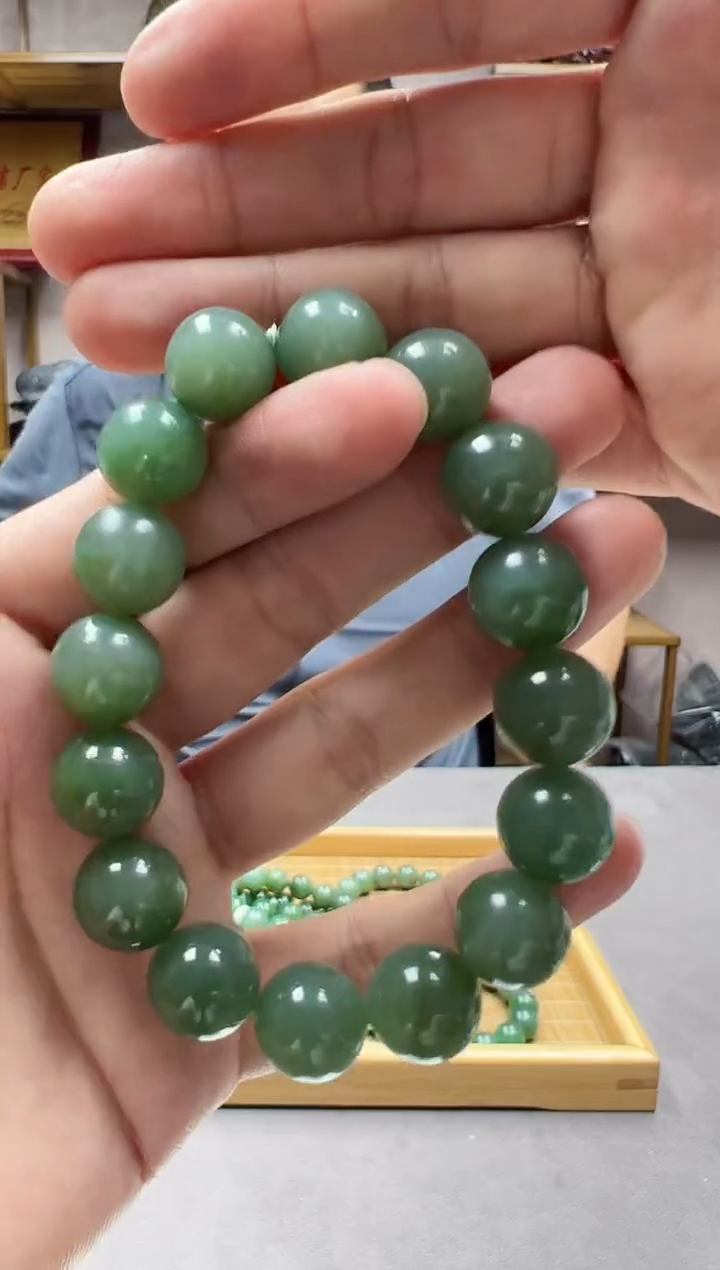 手链未镶嵌和田玉14冰绿