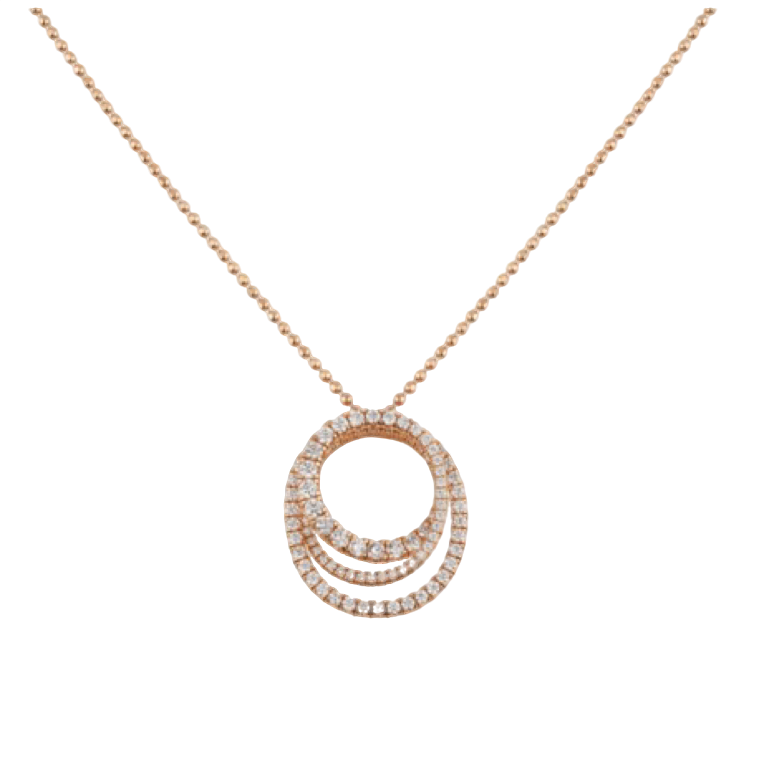 未使用 Cartier/卡地亚 Etincelle de cartier玫瑰金三圈满钻项链