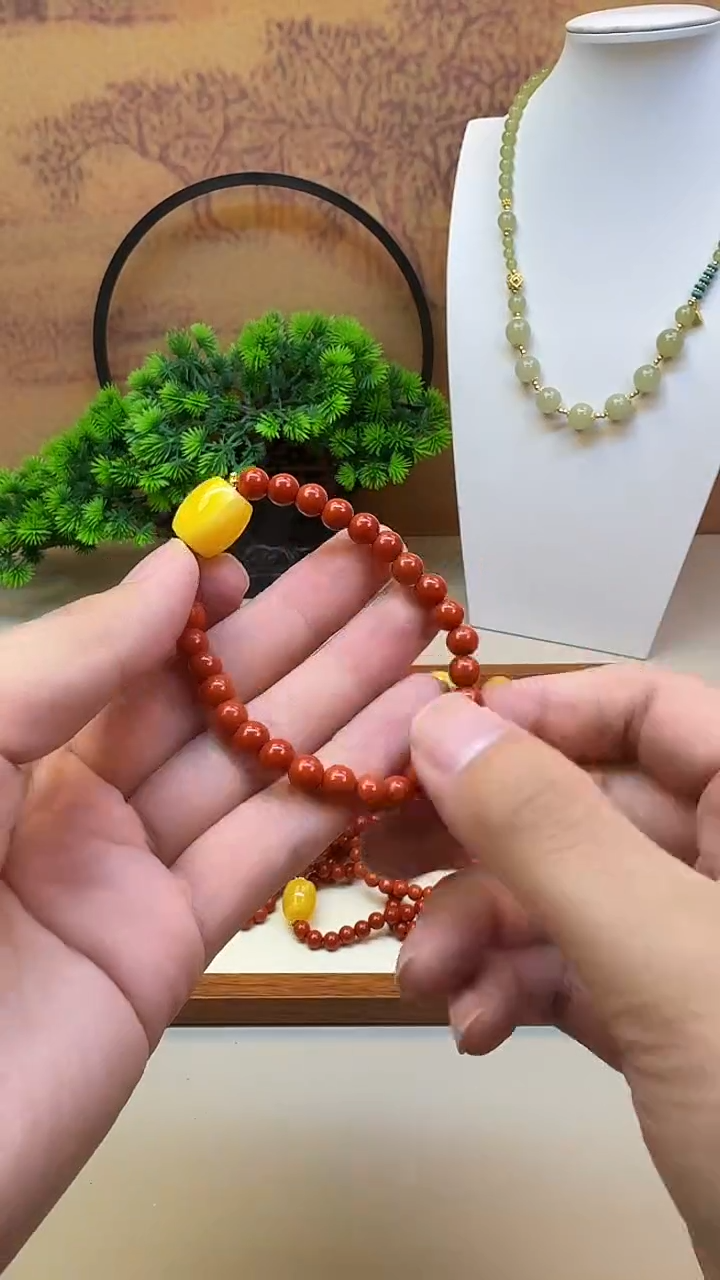 14K金镶嵌手链南红玛瑙A196 