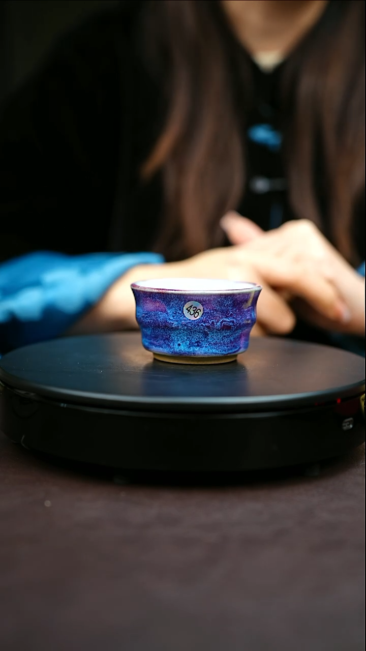 436#原矿钧瓷炉钧釉竹节杯