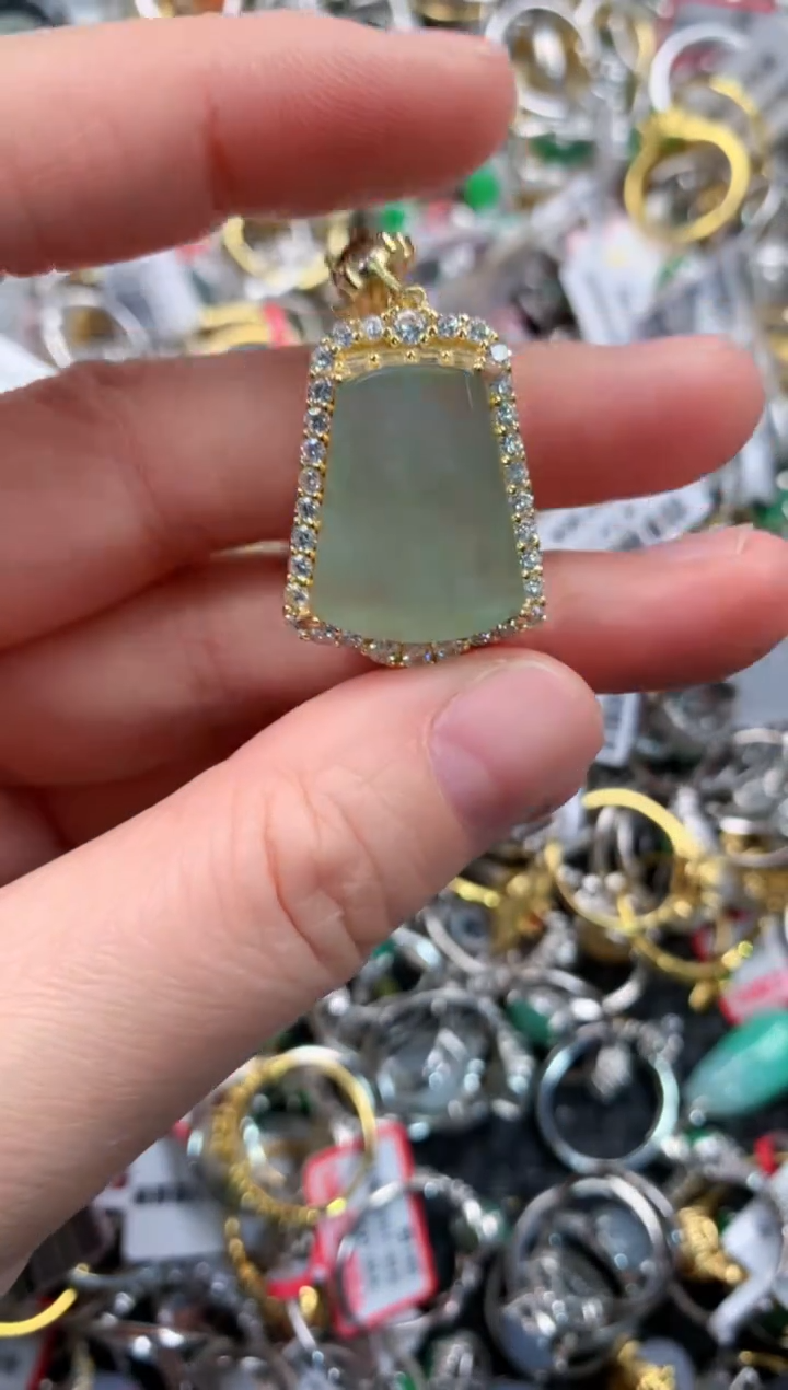 银S925镶嵌戒指翡翠111   7