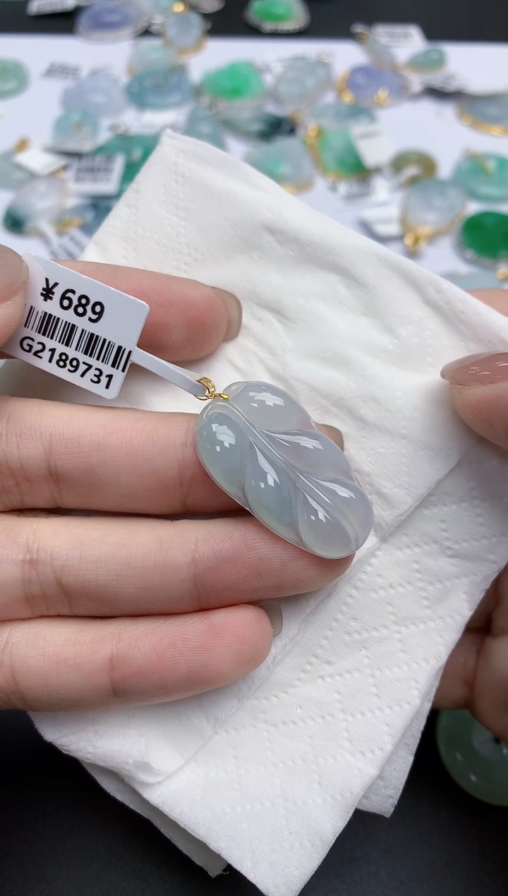 【闪购商品】翡翠颈饰18K金镶嵌天然缅甸翡翠A货