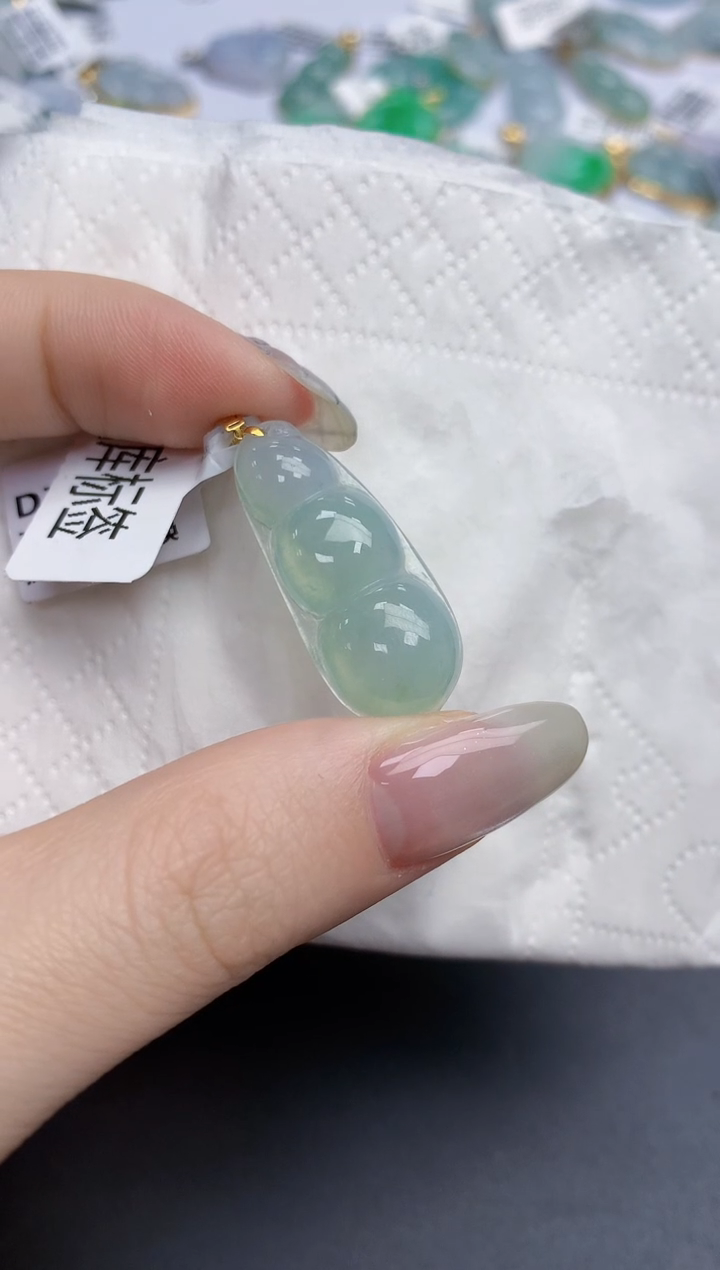 【闪购商品】翡翠颈饰18K金镶嵌天然缅甸翡翠A货