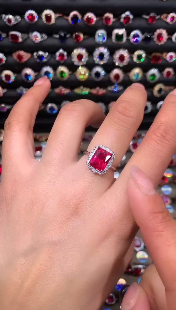 【闪购商品】红宝石戒指银S925镶嵌810