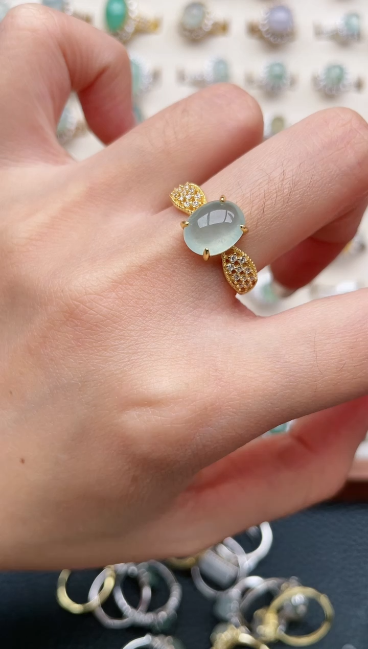 【闪购商品】翡翠戒指银S925镶嵌1111
